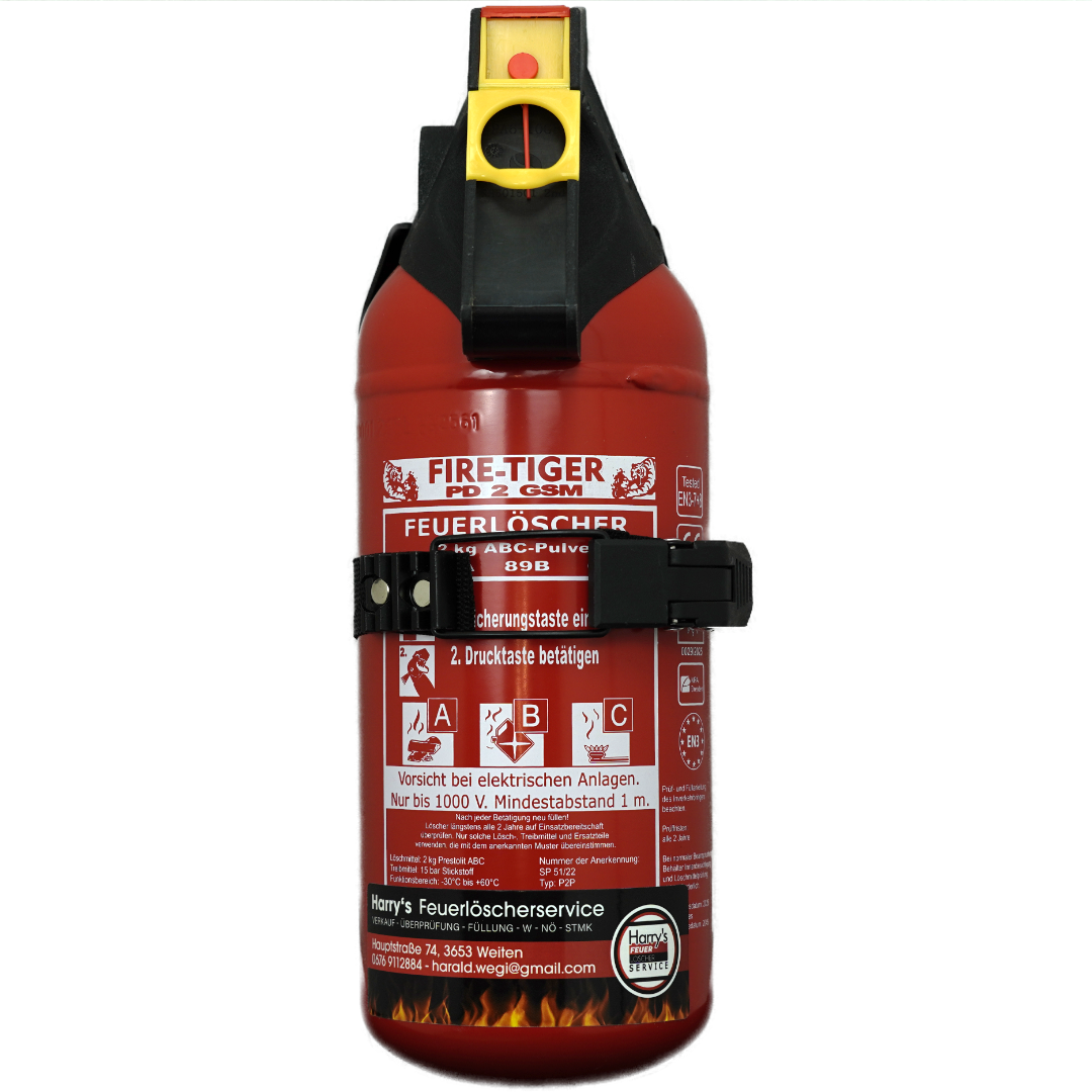 Feuerlöscher – 2 KG Pulver – ÖNORM EN-3 – Brandklasse ABC