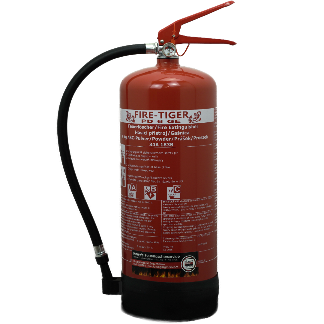 Feuerlöscher – 6 KG Pulver – ÖNORM EN-3 – Brandklasse ABC